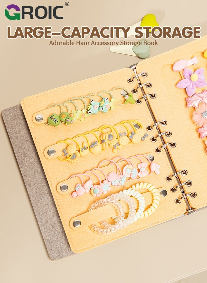 GROIC Hair Clip Organizer Book, Felt Hair Accessories Organizer with 2 Inner Pages, Large Capacity Travel Book-Style Holder for Hair Clips, Headbands, Barrettes, Foldable and convenient  Hairpin Holder - Image 3